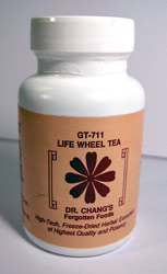 Chinese Herbal Formula AIDS, immune system, glandular function, Impotence, low sexual drive Life Wheel Combination from Dr. Chang Forgotten Foods contains Zeltinum seed, Cuscuta seed, Lycium seed, Plantago seed, Elettaria seed, Scaizendra seed.