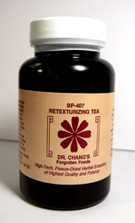 Chinese Herbal Formula psoriasis, eczema, boils, sores, ring worm, dry skin, athlete's foot, fungus, shingles, non-genital herpes, itchiness, Poison oak Retexturizing Combination from Dr. Chang Forgotten Foods contains Tang Kuei, Rhemannia, Gypsos, Siler, Atractylodes, Akebia, Anemarrhena, Cicada, Sophora, Schizonepeta, Sesame, Licorice.
